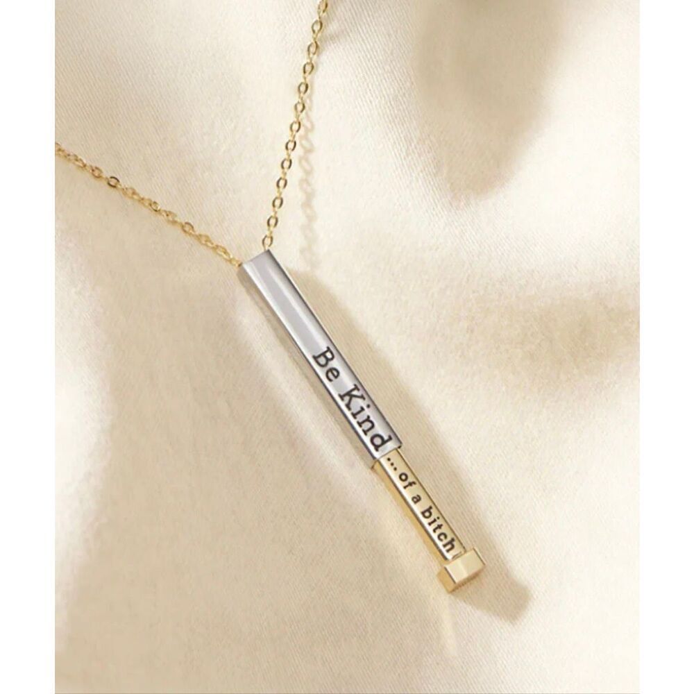 NWT Olivia Jewelry Be Kind of a Bi*tch Pendant 18k Necklace Gold Silver OS